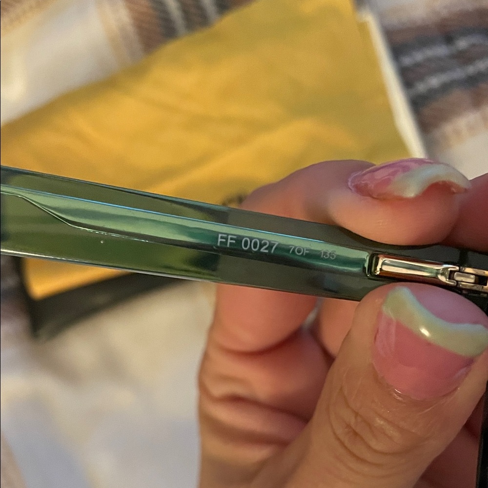 Fendi Glasses with Black Frame and Green Accents - Picture 3 of 4